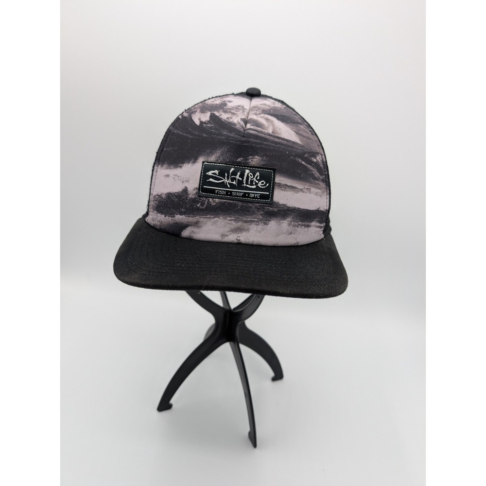 Salt Life Black Mesh Back Snapback Trucker Hat Saltlife